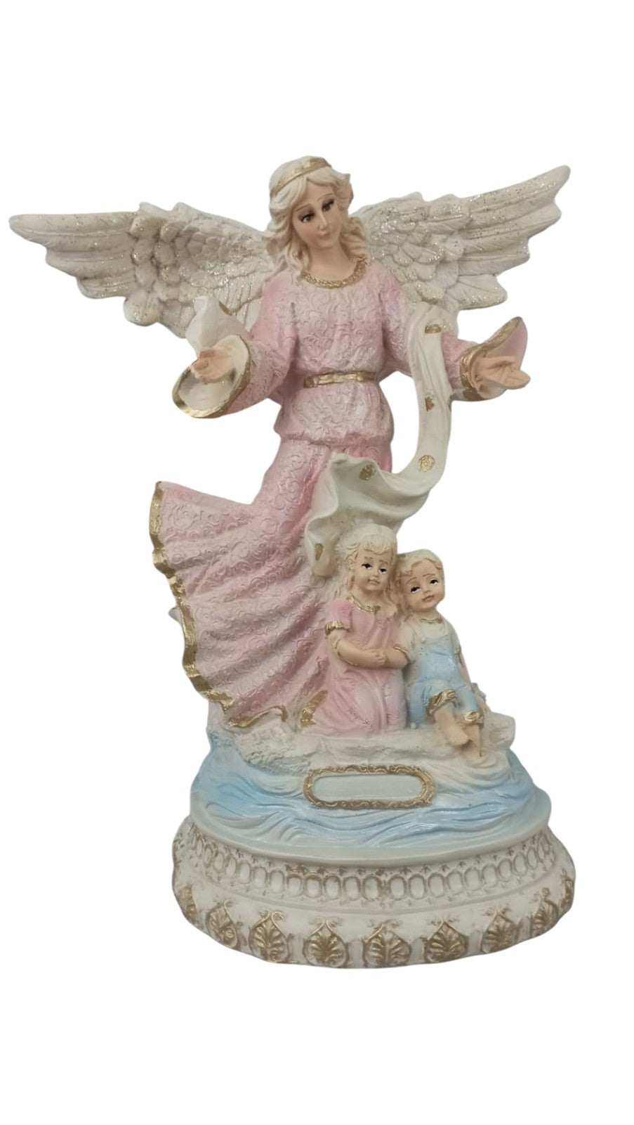 Guardian Angel Resin Figure Cradle Sculpture