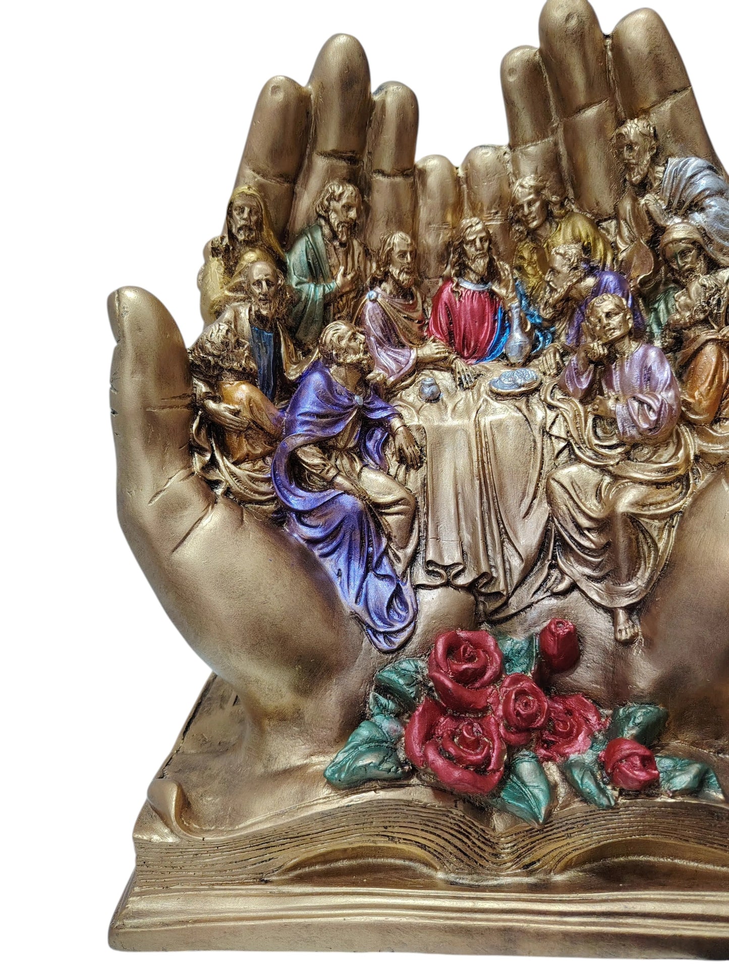 La Última Cena en las Manos Poderosas de Dios Grande Resina.
