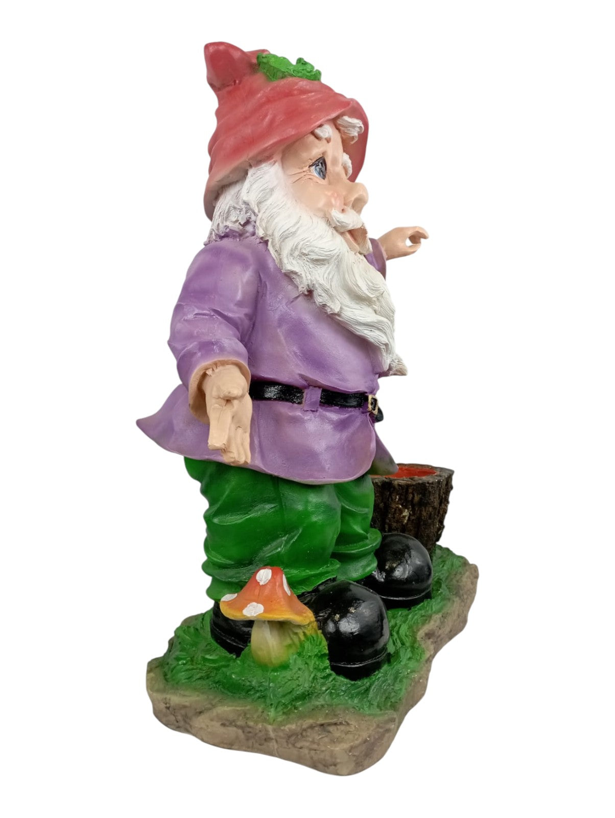 Gnomo Guardián Decorativo de 50cm – Base para Planta y Estatua de Resina para Exterior