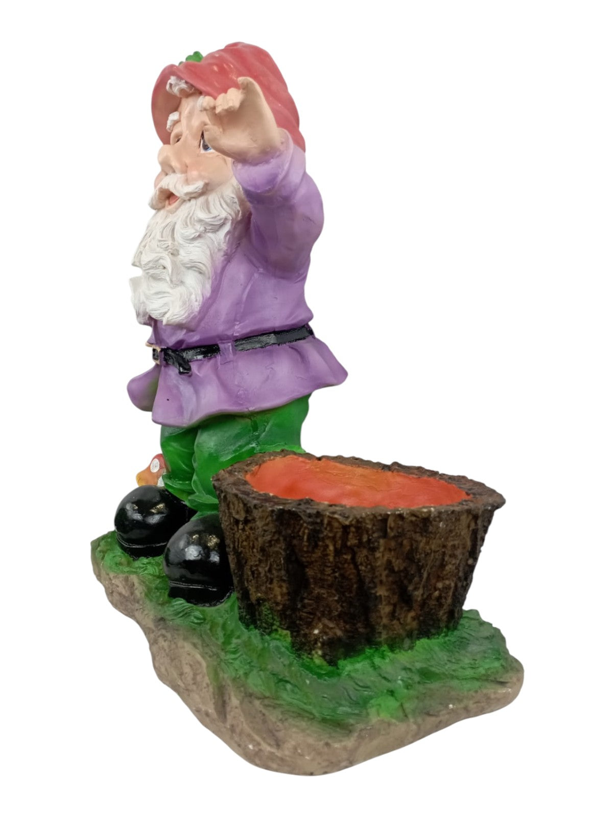 Gnomo Guardián Decorativo de 50cm – Base para Planta y Estatua de Resina para Exterior