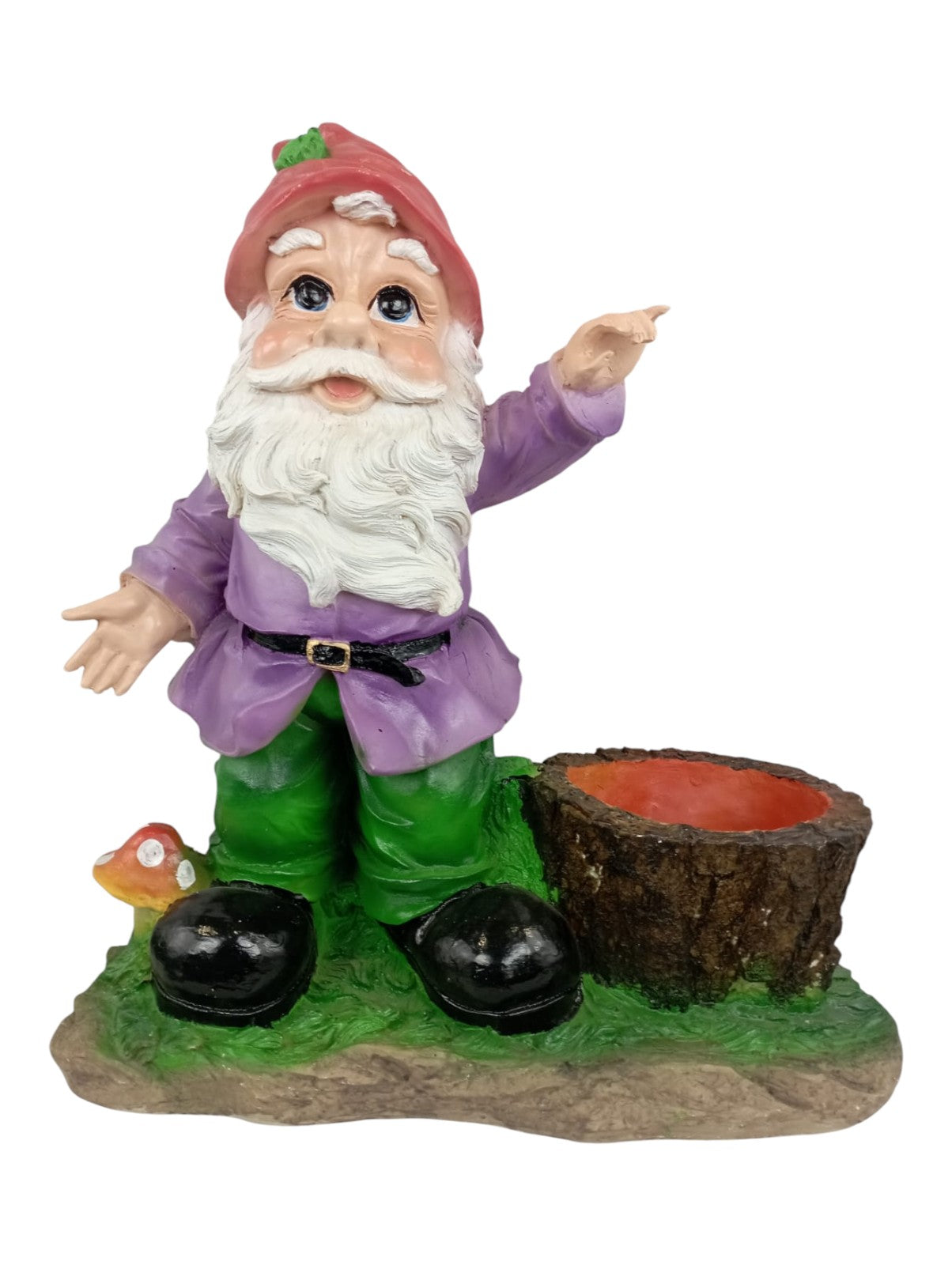 Gnomo Guardián Decorativo de 50cm – Base para Planta y Estatua de Resina para Exterior