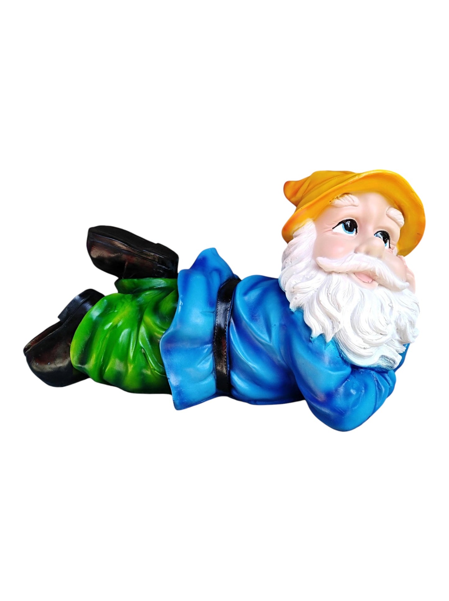 Duende Descansando de Jardín – Estatua Decorativa de Resina de 49cm de Largo