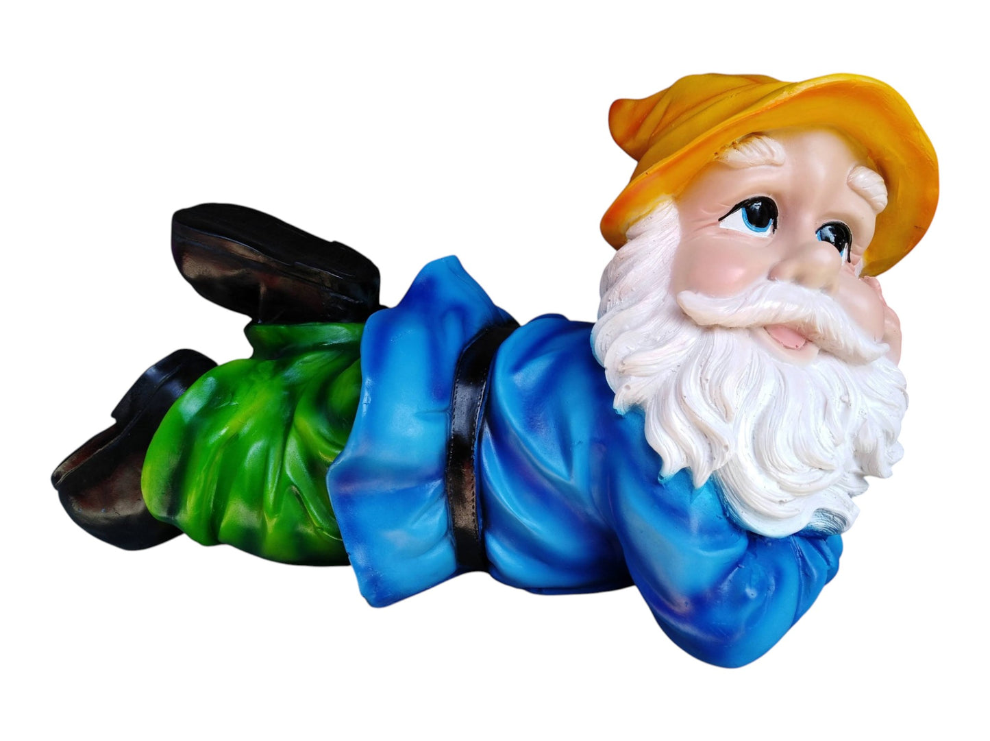 Duende Descansando de Jardín – Estatua Decorativa de Resina de 49cm de Largo