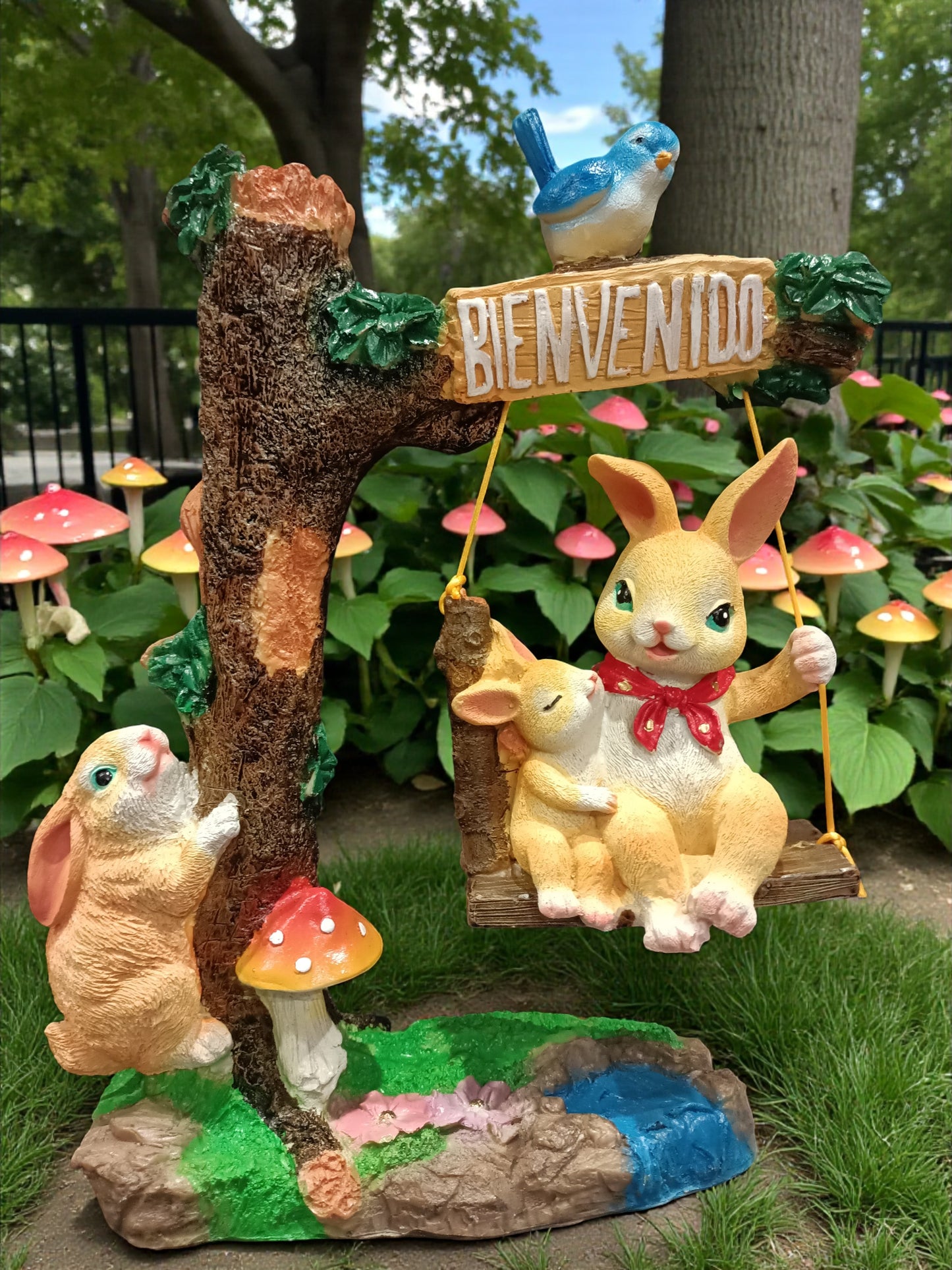 Figura Decorativa Conejitos Conejos – Adorno Artesanal para Hogar y Jardín