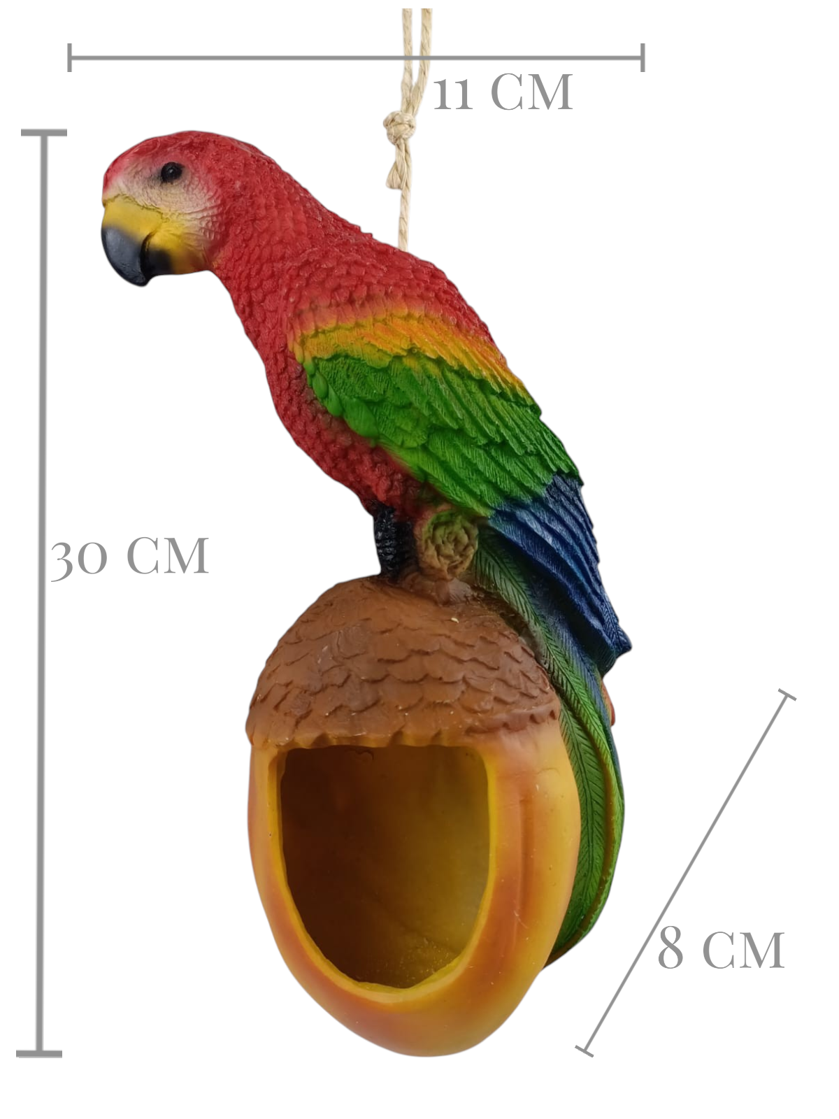 Guacamaya Colgante Decorativa 30 cm – Vida, Color y Funcionalidad en un Solo Diseño
