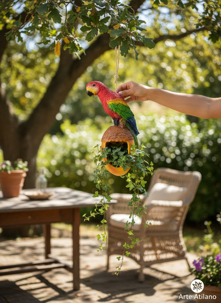 Guacamaya Colgante Decorativa 30 cm – Vida, Color y Funcionalidad en un Solo Diseño