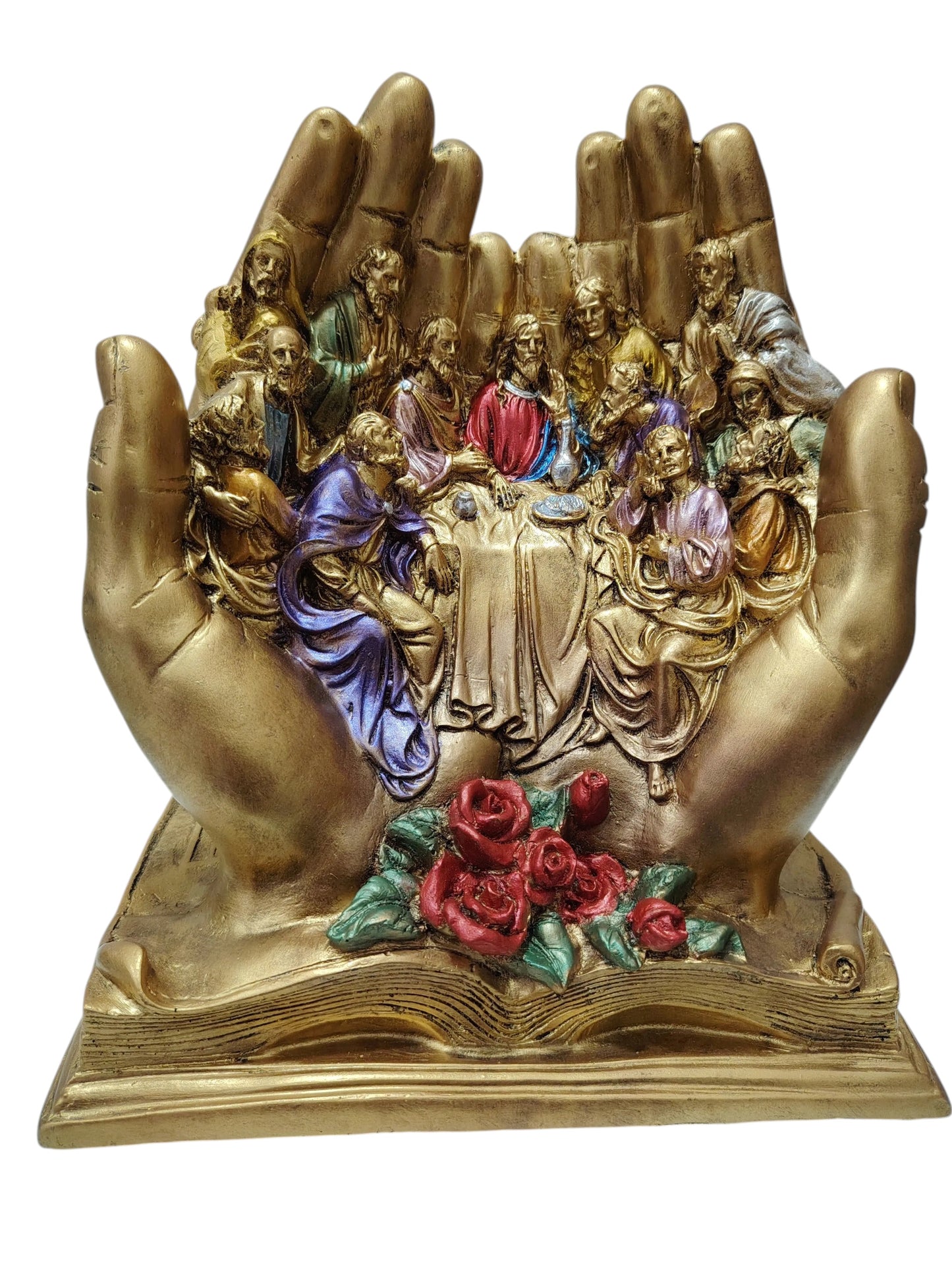 La Última Cena en las Manos Poderosas de Dios Grande Resina.