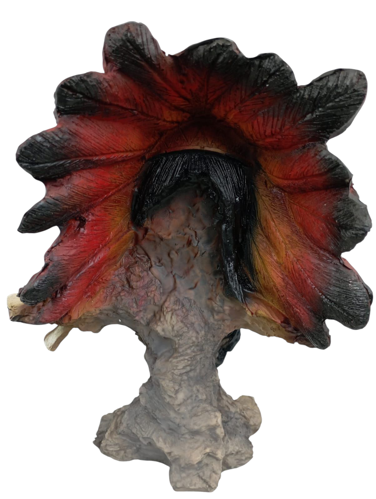 Busto de Indio Decorativo, Cabeza de Resina, Escultura Indígena artesanal.
