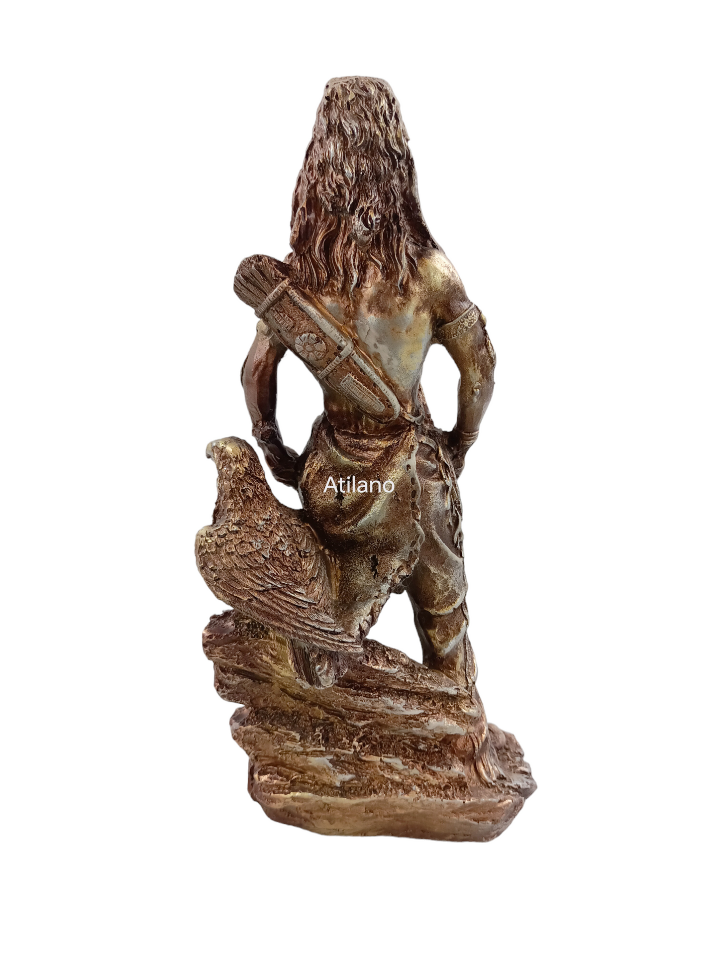 Guerrero Indígena Decorativo en Resina – Figura de Fuerza, Honor y Espíritu Ancestral | 27 cm