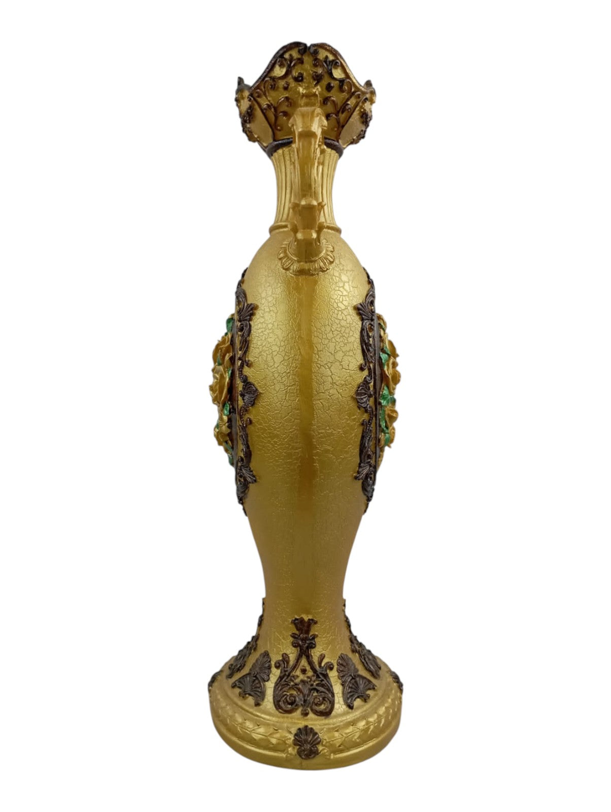 Jarrón Decorativo Elegante con Relieve Floral 50 cm