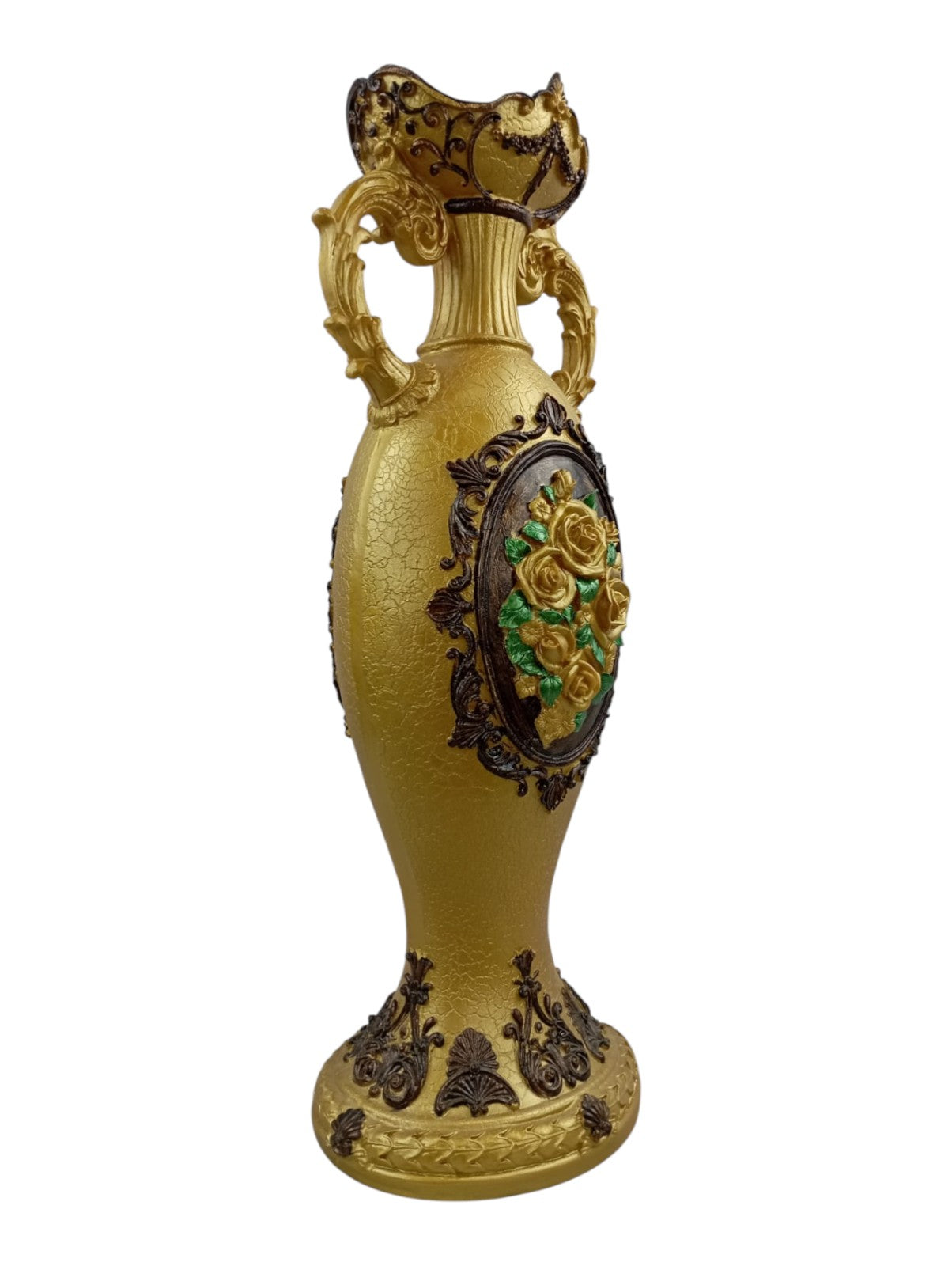 Jarrón Decorativo Elegante con Relieve Floral 50 cm