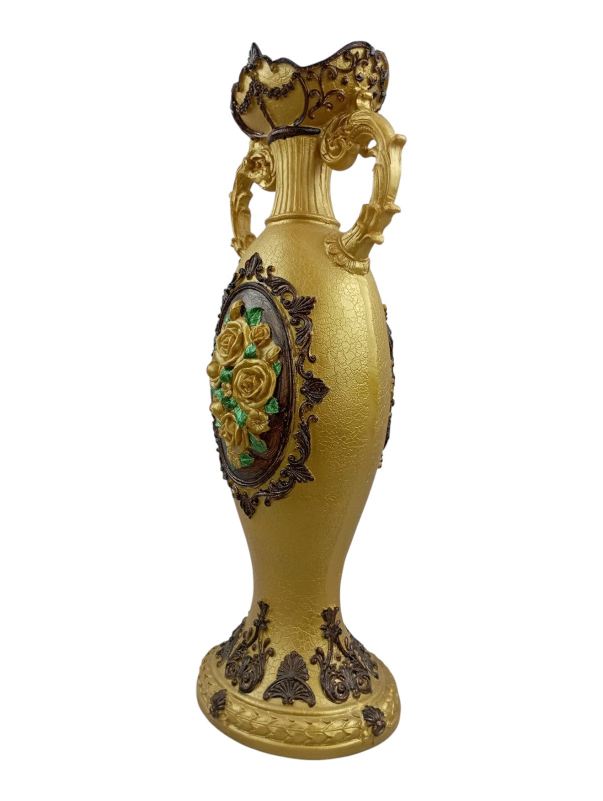 Jarrón Decorativo Elegante con Relieve Floral 50 cm