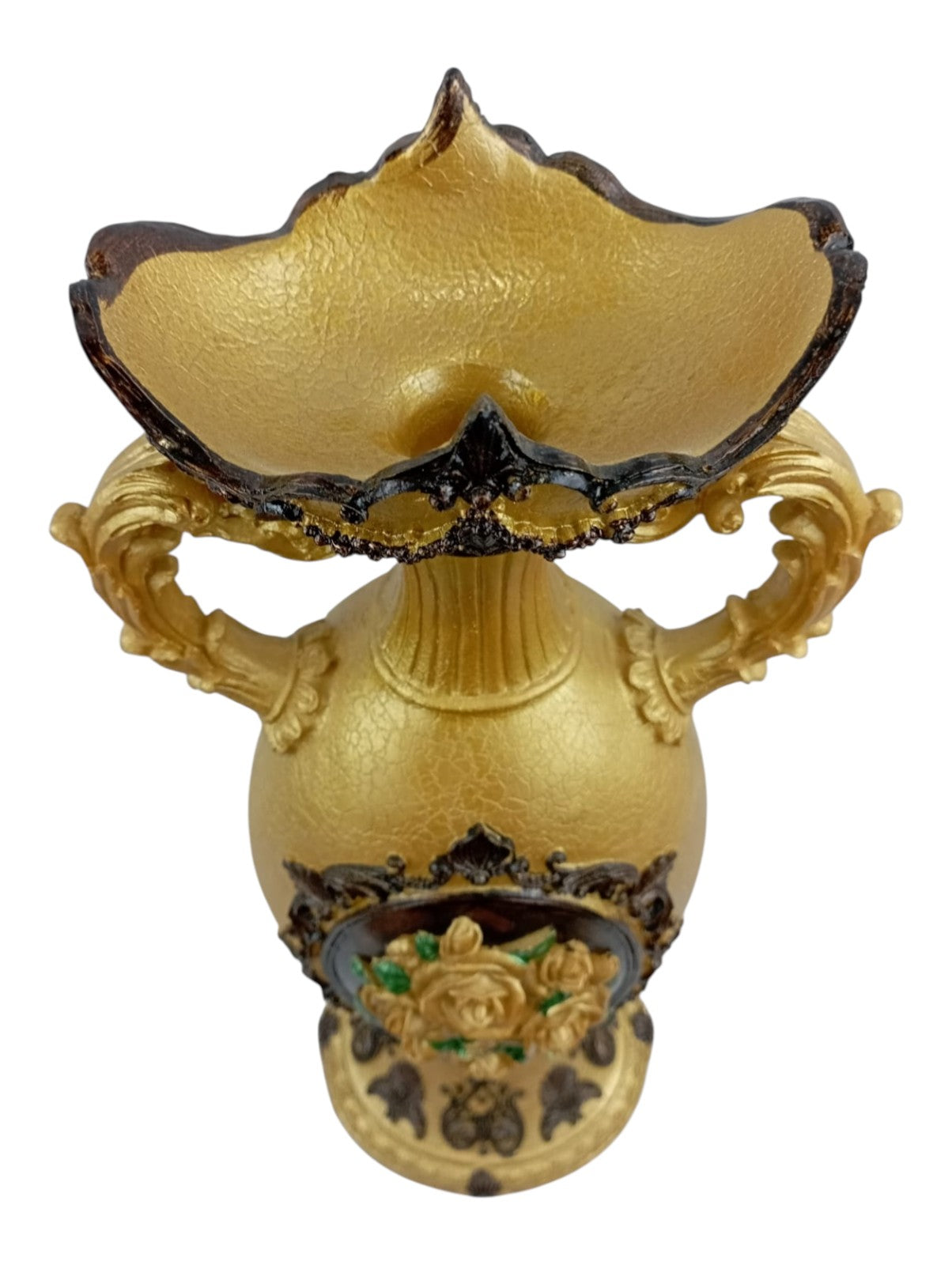 Jarrón Decorativo Elegante con Relieve Floral 50 cm
