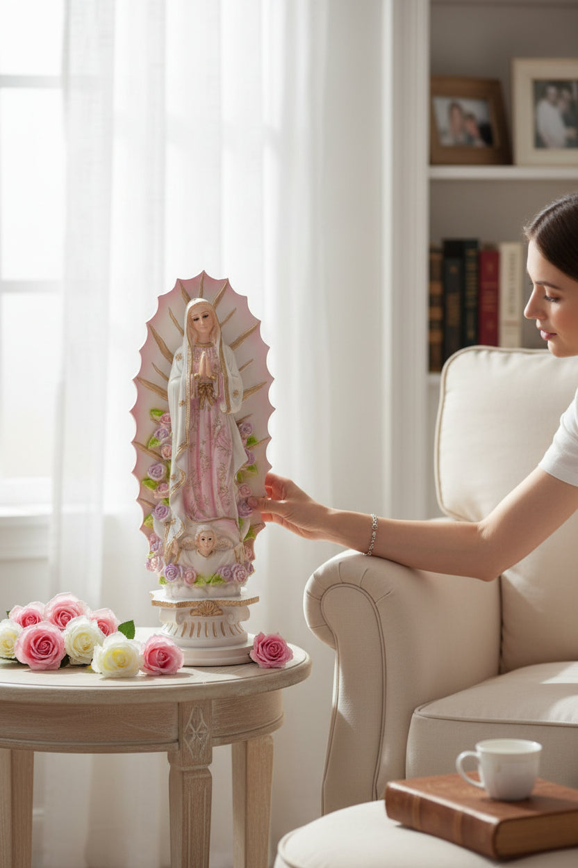 Escultura Virgen de Guadalupe, Imagen Religiosa Resina. 45cm