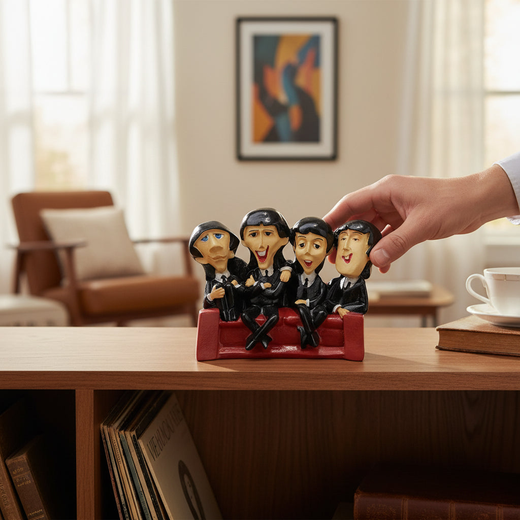 Figura decorativa The Beatles en sillón – Coleccionable icónico