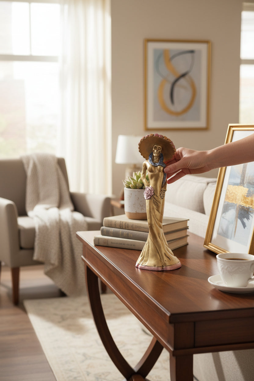 Catrina Elegante Decorativa – Figura Día de Muertos 31 cm, Decoración Mexicana