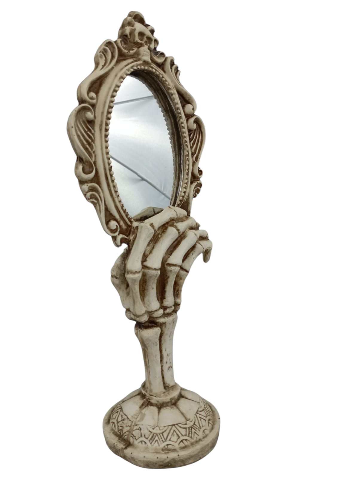 Espejo Decorativo Gótico, Escultura Mano esqueleto, Espejo Artesanal Resina,