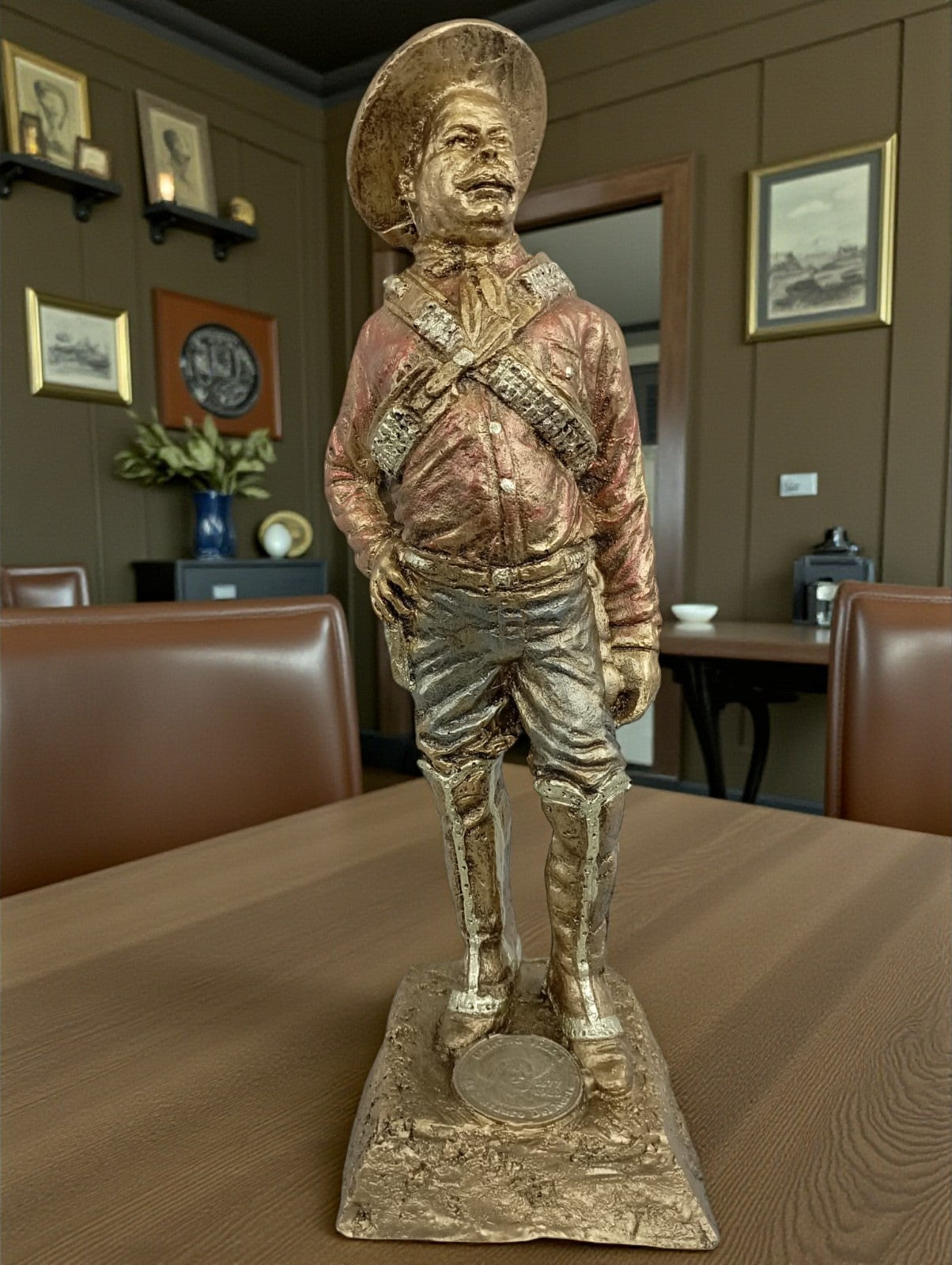 Pancho Villa Resina. Estatua Revolución mexicana. Decoración Cultural Mexicana