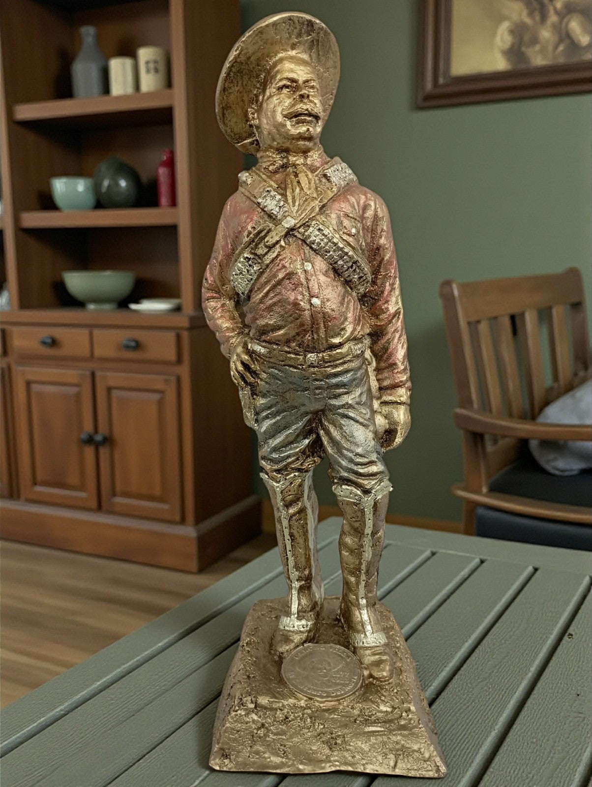 Pancho Villa Resina. Estatua Revolución mexicana. Decoración Cultural Mexicana