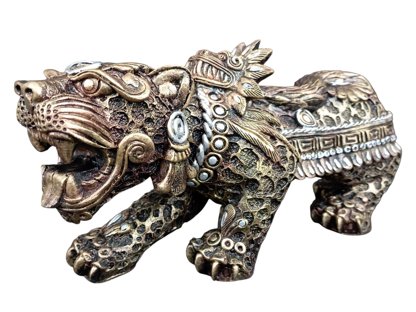 Jaguar Azteca Decorativo en Resina – Figura Ancestral de Poder y Elegancia | 36 cm