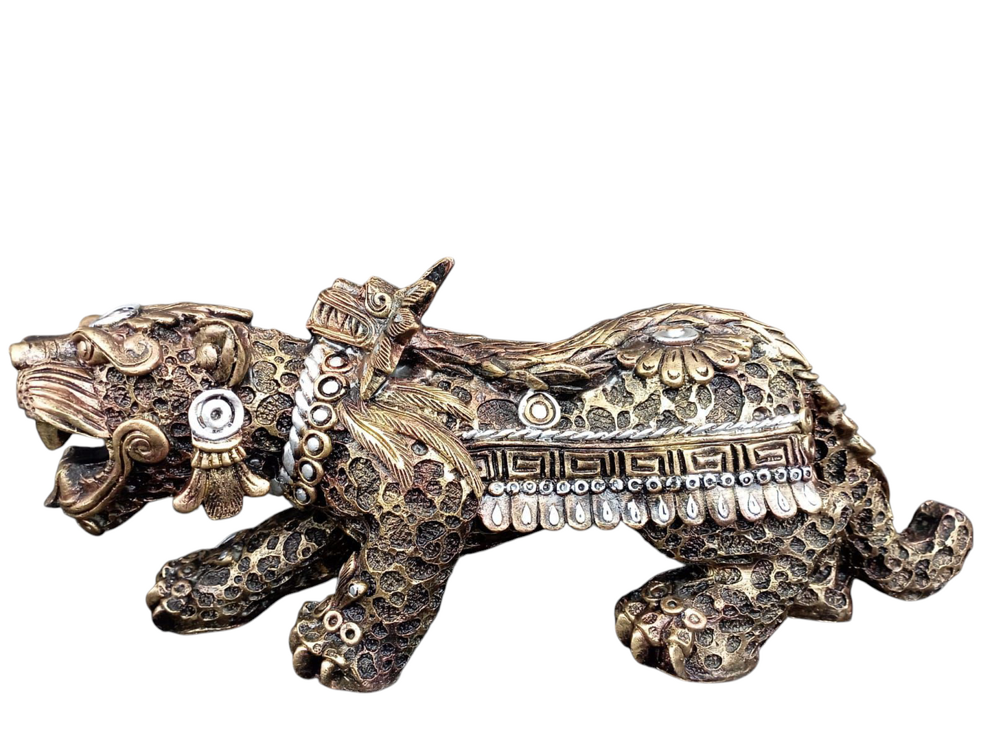 Jaguar Azteca Decorativo en Resina – Figura Ancestral de Poder y Elegancia | 36 cm