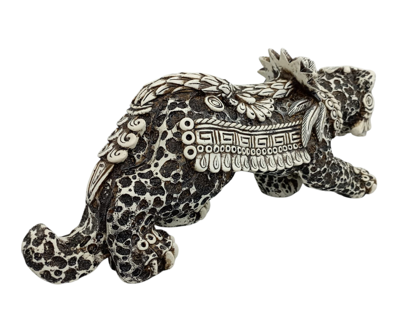 Jaguar Azteca Decorativo en Resina – Figura Ancestral de Poder y Elegancia | 36 cm