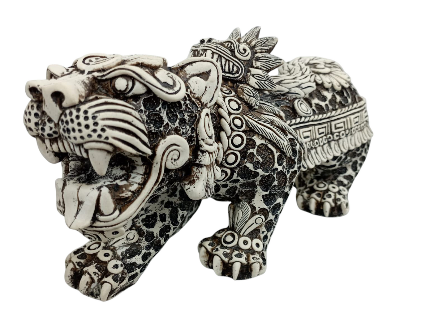 Jaguar Azteca Decorativo en Resina – Figura Ancestral de Poder y Elegancia | 36 cm
