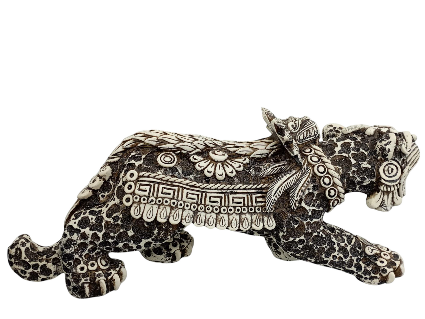 Jaguar Azteca Decorativo en Resina – Figura Ancestral de Poder y Elegancia | 36 cm