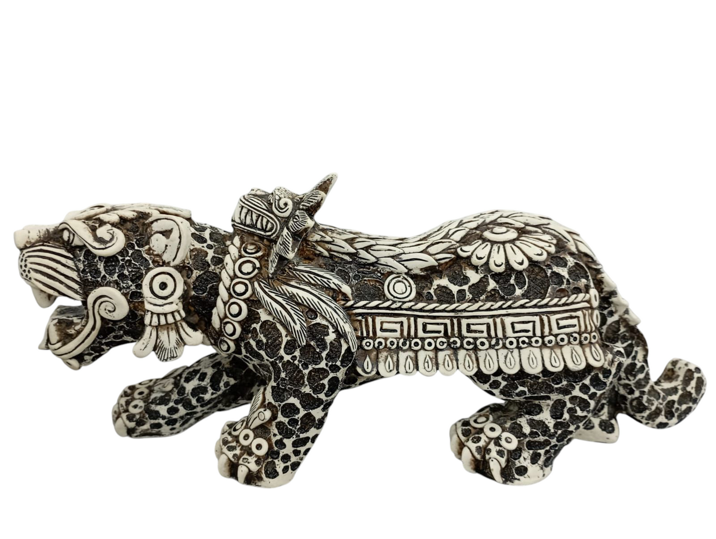 Jaguar Azteca Decorativo en Resina – Figura Ancestral de Poder y Elegancia | 36 cm