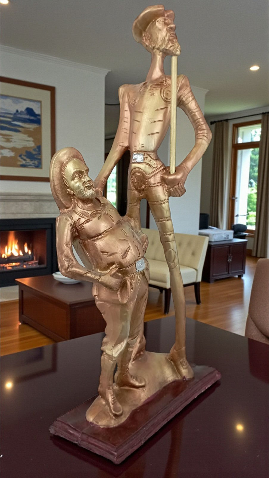 Escultura Don Quijote y Sancho, Figura decorativa, Estatua Resina.
