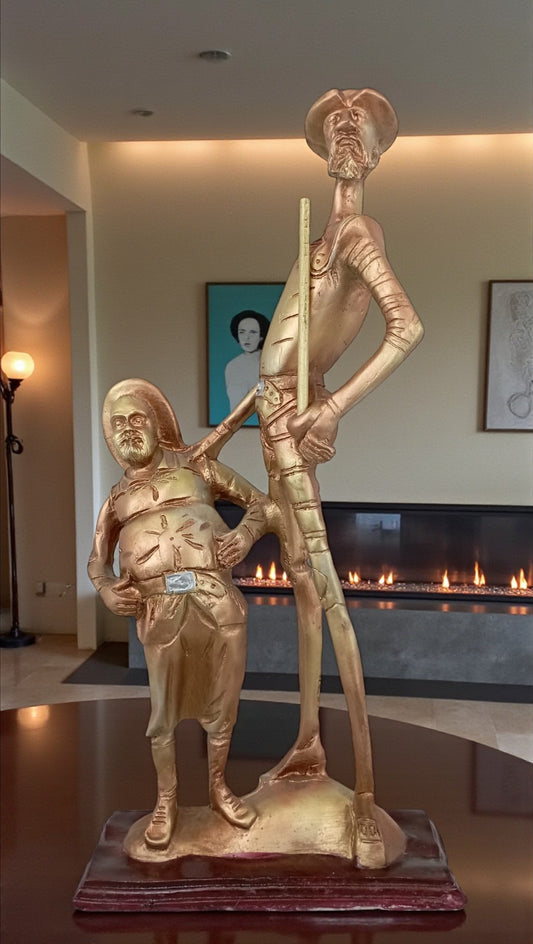Escultura Don Quijote y Sancho, Figura decorativa, Estatua Resina.