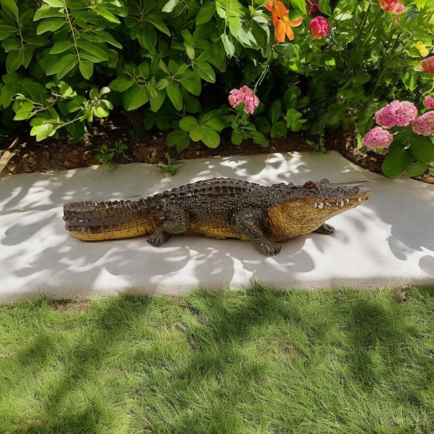 Figura decorativa de cocodrilo para jardín terraza aire libre