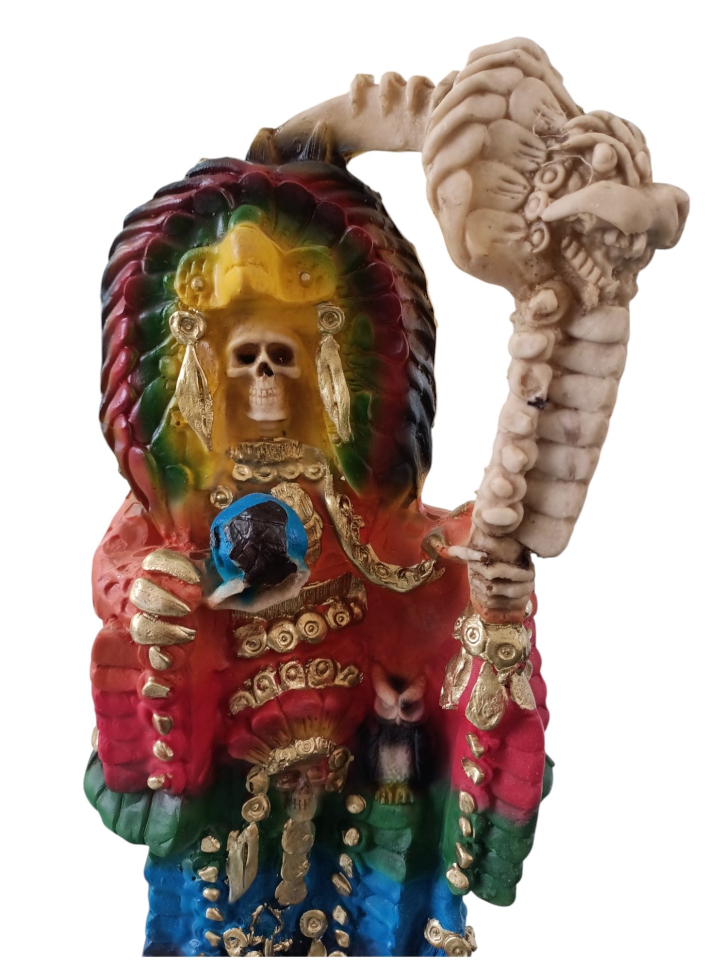 Santa Muerte Azteca – Poder Ancestral, Protección y Justicia en una Obra Imponente de 40 cm
