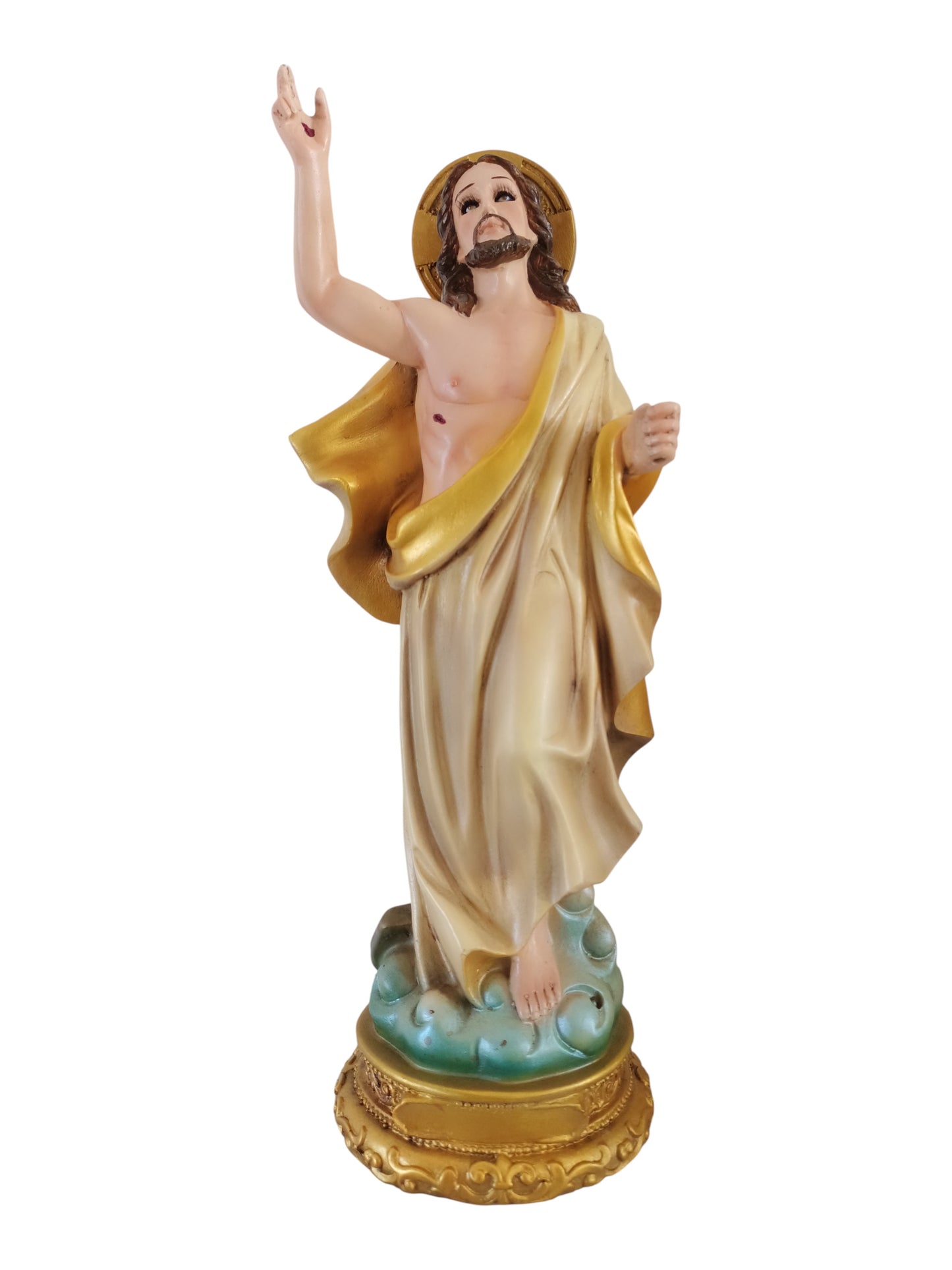 Cristo Jesús Resucitado 30 cm – Figura Religiosa Decorativa Señor del Estandarte.
