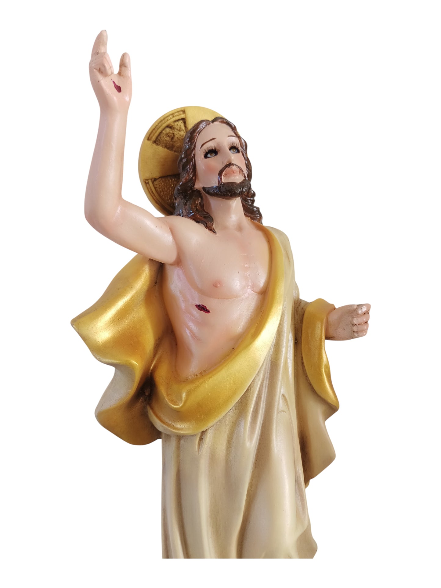 Cristo Jesús Resucitado 30 cm – Figura Religiosa Decorativa Señor del Estandarte.