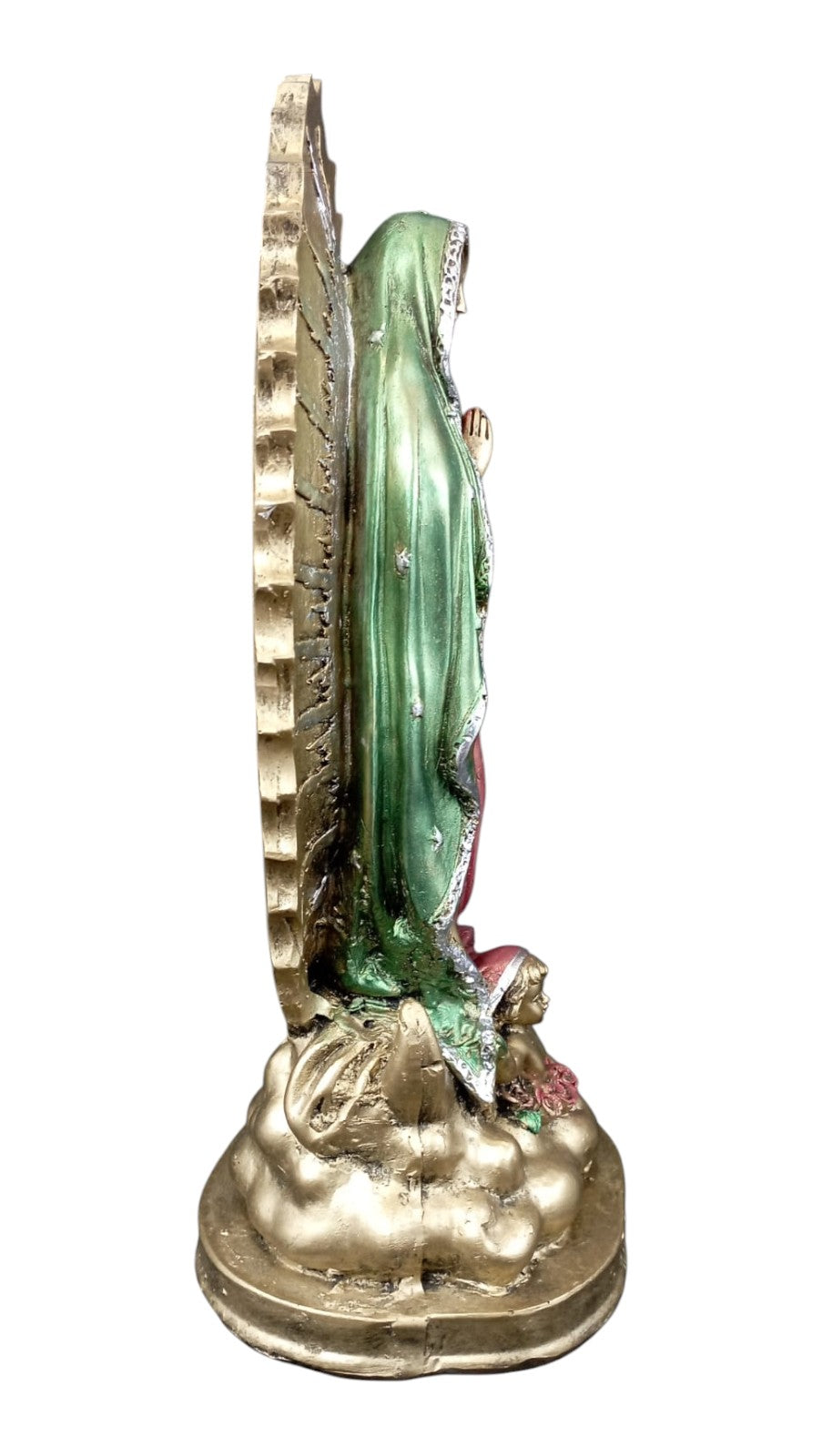 Estatua religiosa artesanal, figura católica decorativa, virgen de Guadalupe 31 cm