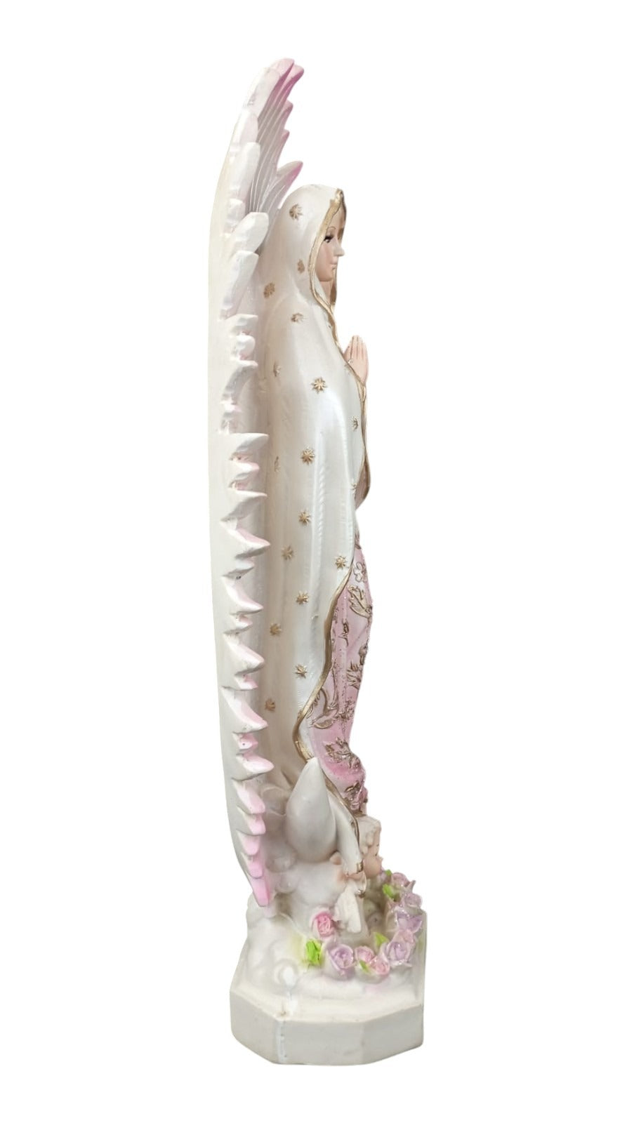 Figura Religiosa Artesanal, Imagen Católica Grande, Virgen de Guadalupe 45 cm, Escultura para Altar