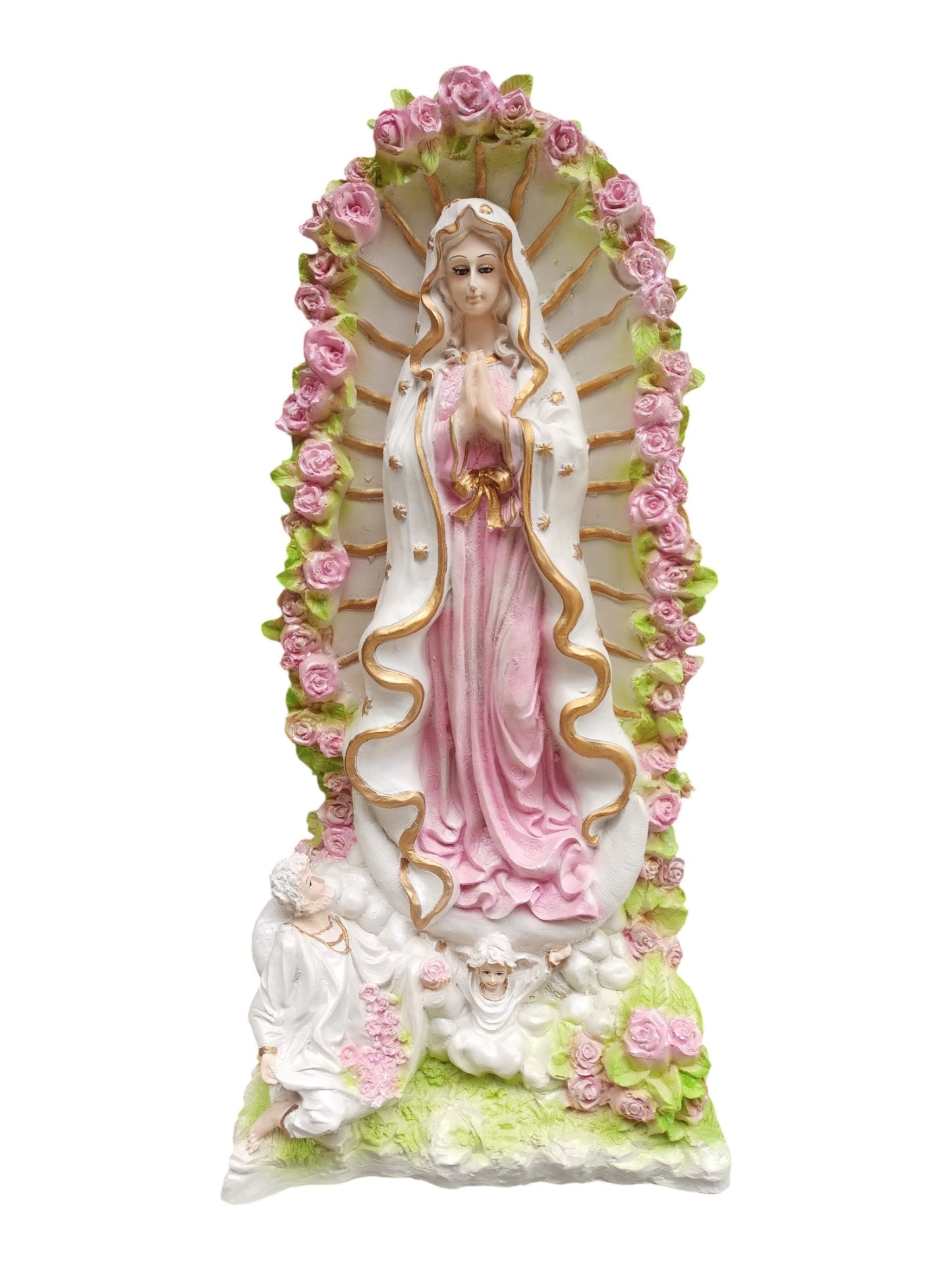 Virgen de Guadalupe en Tonos Claros – Dulzura, Protección y Fe que Ilumina tu Hogar (70 cm)