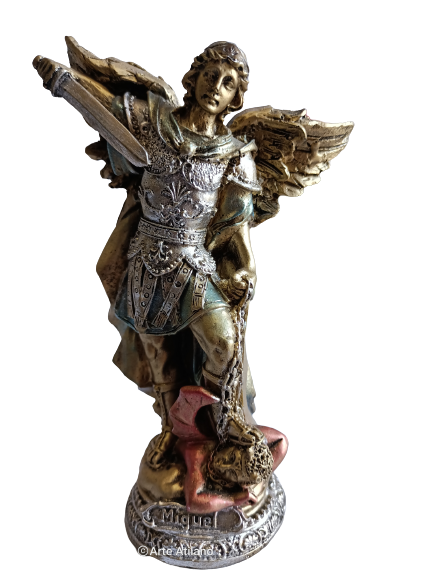 San Miguel Arcángel Mini Pequeño 16 Cm Metálico Resina