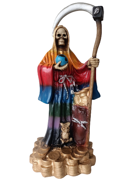 SANTA NIÑA SANTA SANTISIMA MUERTE DE 7 POTENCIAS RESINA BULTO FIGURA 40 CM