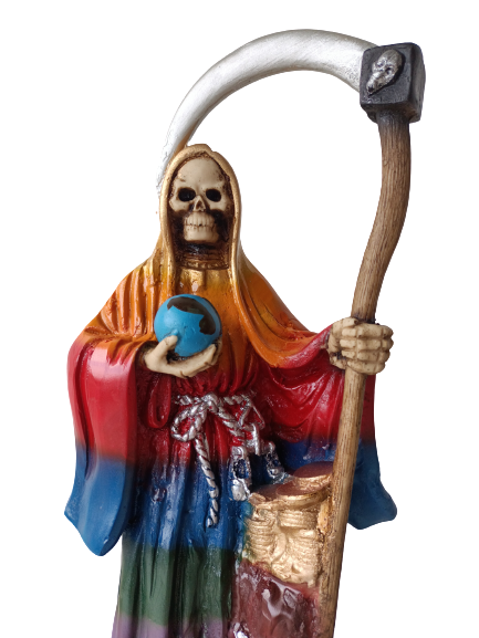 SANTA NIÑA SANTA SANTISIMA MUERTE DE 7 POTENCIAS RESINA BULTO FIGURA 40 CM