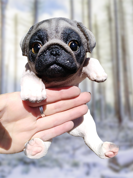 Perro pug para decoracion de macetas se cuelga