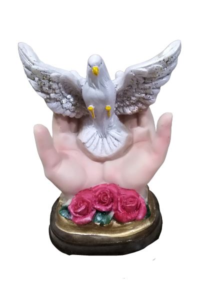 recuerdos para presentación, bautizo , confirmación. Espíritu Santo en mano poderosa de dios.