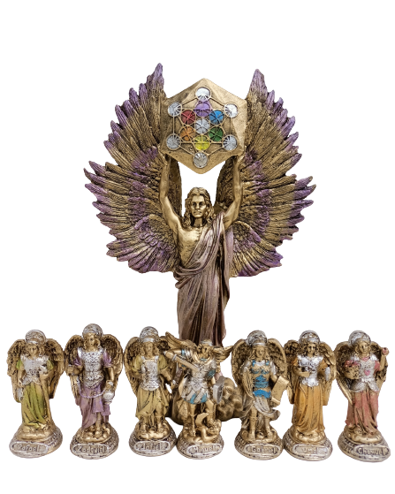 Juego de 7 arcángeles de 10 cm mas metatron de 35 cm